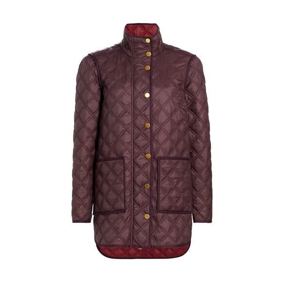 Veronica Beard 'Inigo' Red Quilted Longline Jacket Size XS